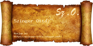Szinger Ottó névjegykártya