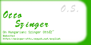 otto szinger business card